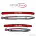 SimpliFine Tongs - Set of 2 Stainless Steel Kitchen Tongs with FREE Pot Holder / Drip Mat - Red - B01DFB6STC